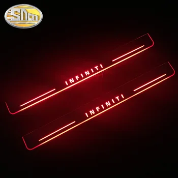 SNCN 4STK Bil LED Døren Vindueskarm Til Infiniti FX35 FX37 FX30 FX50 Ultra-tynd Acryl Dynamisk LED Velkommen Lys Scuff Plate Pedal
