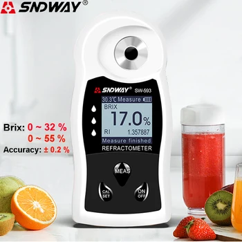 SNDWAY Genopladelige Automatisk Digital Refraktometer Sukker Meter med en Brix-Hydrometer Koncentration for Honning Drue Vin, Øl, Alkohol