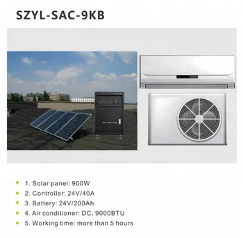 Solar Air Condition DC power 9000BTU Solenergi system 48vdc solar air conditioner til hjemmet
