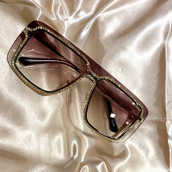 Solbriller Kvinder 2020 Overdimensionerede Pladsen Vintage Solbriller til Mænd Luksus Bling Style Brille Gafas De Sol Rektangel