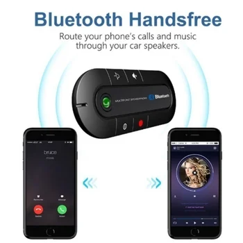 Solskærm Klip Håndfri Bluetooth-Højttaler MP3-musikafspiller til bilsættet Køretøj Telefon Tilbehør til iPhone og Android for VW