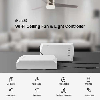 SONOFF iFan03 WiFi Loft Ventilator Og Lys Controller støtte RM433 Fjernbetjening af App ewelink For Smart Home