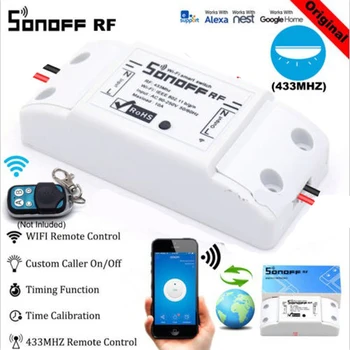 Sonoff RF WiFi Trådløse Switch 433MHz Receiver Fjernbetjening DIY Smart Home Automation Relæ Moduler Med Alexa, Google Startside