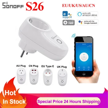 Sonoff S26 Wifi Smart Socket EU USA UK AU CN Plug Smart Home Fjernbetjening Timer Stikket Via Ewelink APP Arbejde med Alexa Google