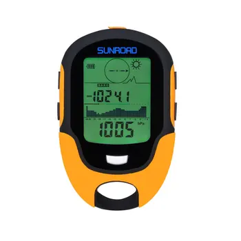 Sunroad udendørs håndholdte lomme ur med højdemåler, kompas temperatur luftfugtighed led lommelygte USB-opladning