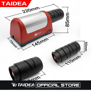 TAIDEA 3Pcs/Sæt Elektrisk kniv og Slien 600/1000Grit køkkenkniv 2 Slot 18watt elektrisk kniv og slien Aftagelig