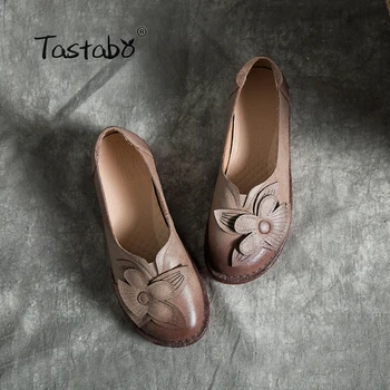 Tastabo Sommeren nye damesko Store flade sko Fritid arbejde Solid farve decal design Lav hæl bløde bund sko