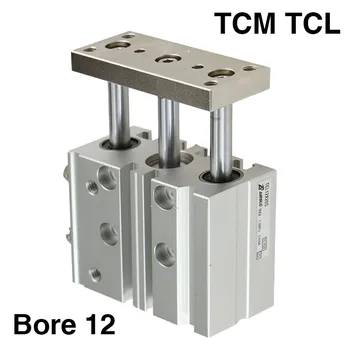 TCM TCL TCM12 TCL12 Kompakt Cylinder Guide slagtilfælde 10-150mm Tynd cylinder med rod Tre akse tre bar TCM12X50S TCL12X20S