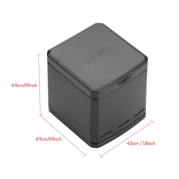 TELESIN Genopladelige Triple Oplader, Batteri Box Beskyttende Opbevaring Opladning Max Tilfældet for GoPro Hero 5/6/7 Action-Kamera