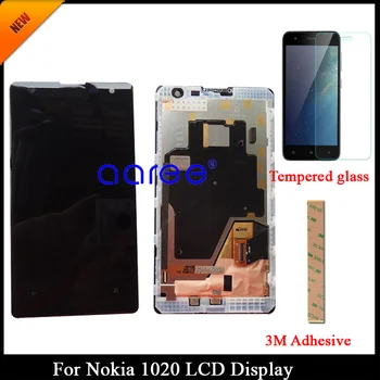 Testet i Grade AAA-LCD-Skærm Til Nokia Lumia 1020 Til Nokia 1020 LCD-Skærm Touch Digitizer Assembly med ramme