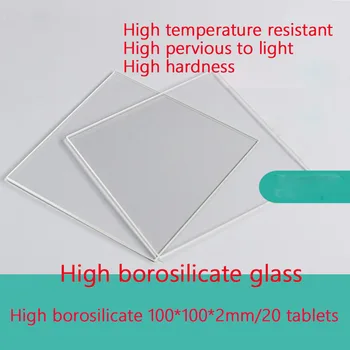 Tilpassede Høj borosilikatglas Ark til Laboratoriebrug/høj Lys Transmission/høj-Temperatur Resistent Glas 100*100*2mm