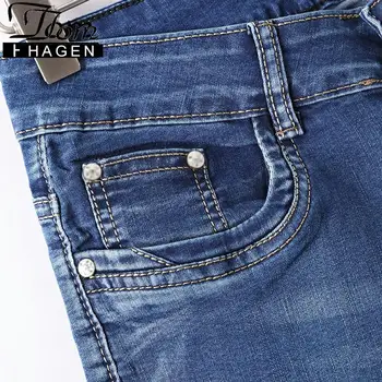 Tom Hagen 2020 Sommeren Skinny Jeans Kvinde Bukser Med Høj Talje Jeans Kvinder Plus Size Kvinder er Denim Kvindelige Strække Knæet Længde