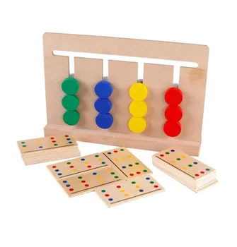 Toy montessori materialer Fire Farver Farve-Matching Spil for Tidlige Barndom Uddannelse Førskole Uddannelse, Læring Legetøj