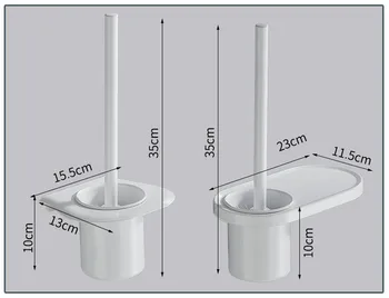 Tuqiu Sort Toilet Børste med Børste Aluminium Hvid Badeværelse Toilet Krat Rense Børste Sæt vægmonteret