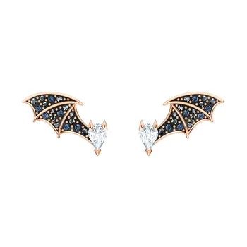 Udsøgte Mode Unik Ny VELSTAND Øreringe Guld Mysterium Charme Heldige Bat Mønster Crystal Enkel damer