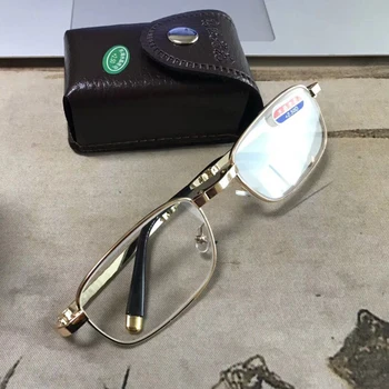 Unisex Fold Presbyopic Briller Briller til Læsning Tilfælde Metal Ramme Oculos Gafas Dioptri fra 1,0 til 4,0 R031