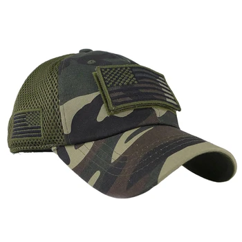Unisex Trucker Hat Camouflage Åndbar Mesh Udendørs Sved Absorberende Taktiske Solbeskyttelse Buede Randen Militære Baseball Cap
