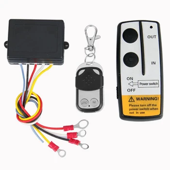 Universal Wireless Winch Remote Control Kit 12V 50 ft 2 Fjernbetjeninger Med Indikator Bil Detektor For Lastbil, Jeep, ATV SUV