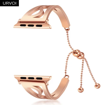 URVOI Kæde rem til Apple Watch girl fashion cuff håndled rustfrit stål armbånd band for iWatch serie 6 SE 5 4 3 2 1