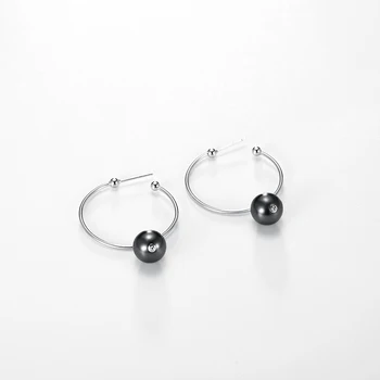 V762 Top Kvalitet 925 Sterling Sølv øreringe Skrue Enkelt Perle øreringe Til Kvinder Fine Smykker Collares 9MM