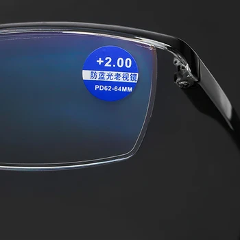 VCKA Anti-blå lys Harpiks Læsning Briller til Mænd, Kvinder Metal Halv Frame Briller Langsynethed +1.0 1.5 2.0 2.5 3.0 3.5 4.0 Dioptri