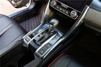 Venstre hånd drev VENSTRESTYREDE Passer Til Honda Civic 10 Sedan og Coupe 2016-2019 Carbon Fiber Indvendige gear panel Dækker Trim