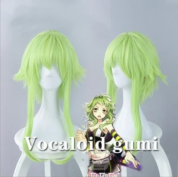 Vocaloid Miku Gumi Cosplay Paryk Grønne Syntetisk Hår Animationsfilm Gradient Farve