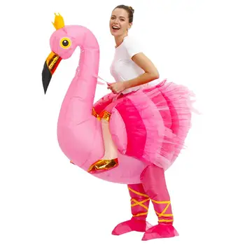 Voksen Flamingo Oppustelige Kostumer til Jul, Halloween Cosplay Kostume Maskerade Part Tegnefilm Rolle Spil Dress Up for Mand, Kvinde