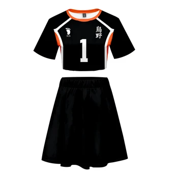 Volleyball Junior , Kvinder Haikyu!! Dress To Delt Sæt Afslappet Sommer Afgrøde Top+Nederdel Hot Salg 2020 Trendy Streetwear Tøj