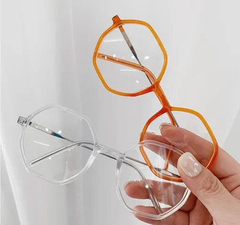 VWKTUUN Geometriske Briller Ramme Store briller Rammer For Kvinder Uregelmæssige Runde Briller Rammer Optisk Falske brillestel
