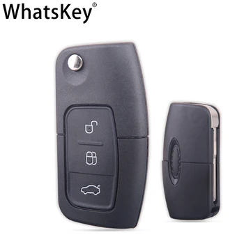 WhatsKey 3-Knappen Flip Nøgle Shell For Ford Transit Galaxy C Max Ka Fiesta Mondeo 2 3 Fokus Folde Bil Nøgle Tilfældet Med HU101 Blade