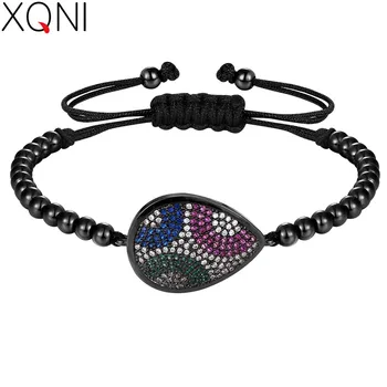 XQNI Geometri Mønster Vand Drop Armbånd Til Kvinder Farverig Mode Smykker med Strand Perler Kombination Luksus nytår Gave