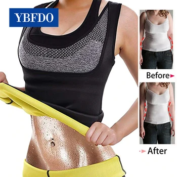YBFDO Plus Størrelse S-6XL Kvinder Neopren Sved Sauna Organ Tilnærmede Vest Talje Træner Slankende Vest Shapewear Vægttab Corset