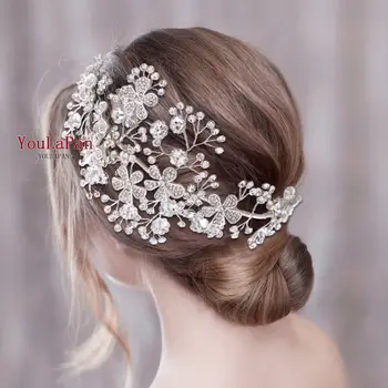 YouLaPan HP273 Bryllup Hår Tilbehør, Hoved Hairbands Elegante Bride Crystal Pandebånd i Sølv Rhinestone Brude Tiara Kroner