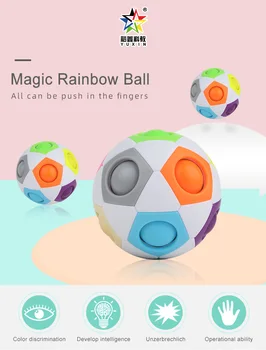 YUXIN Rainbow Ball Magic Lefun Hastighed Gåder Bolden Fodbold Pædagogisk Læring Voksne Børn Legetøj