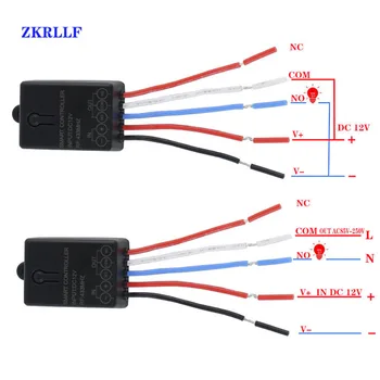 ZKRLLF 433Mhz Universal Trådløs Fjernbetjening Switch DC 12V 1CH Relæ Modtager Modul RF-Sender Til Bil Atmosfære Lys